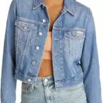 Calvin Klein giacca jeans donna cropped stile 90s con taschini frontali
