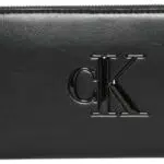 Calvin Klein Portafoglio Donna Bold Long Zip Around con Logo