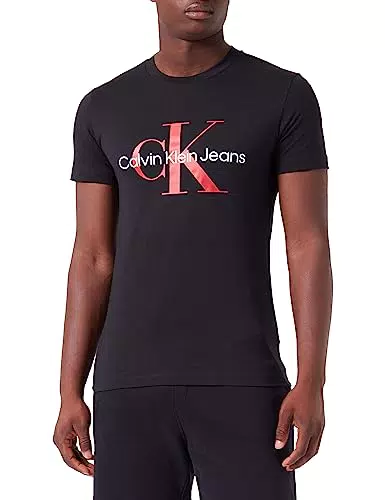 Calvin Klein T-Shirt Uomo Maniche Corte Core Monologo Slim Fit