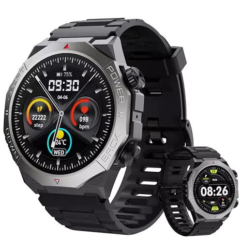 Cillso Smartwatch Uomo Militare con Chiamate, Fitness Tracker, Cardiofrequenzimetro