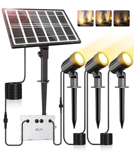 CLY Faretti Solari LED da Esterno Impermeabili IP66 con 3 Modalità Luminosità