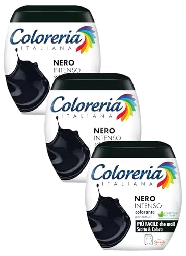 Coloreria Italiana Grey Colorante Tessuti e Vestiti in Lavatrice, nero intenso