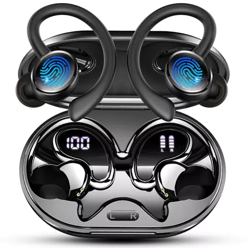 Auricolari Bluetooth Sport con Cancellazione Rumore, Stereo HiFi e Display LED