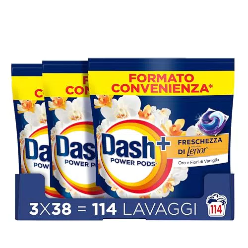 Dash Power Pods detersivo capsule lavatrice con freschezza Lenor e vaniglia
