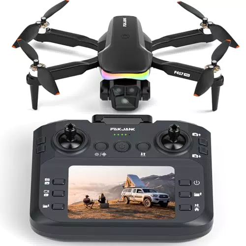 Drone 4K con Telecamera FPV, Schermo e Telecomando, LED RGB, Altitudine Fissa