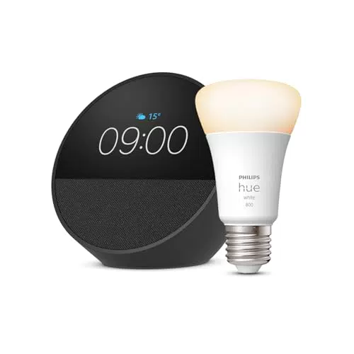 Amazon Echo Spot e Philips Hue White Lampadina Smart compatibile Alexa