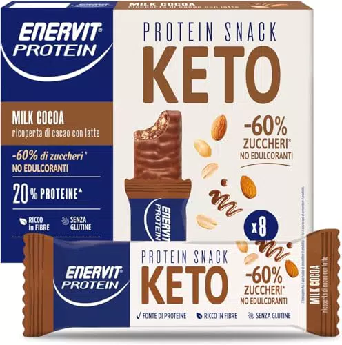 Enervit Protein Snack Milk Choco a Basso Contenuto di Zuccheri e Senza Glutine