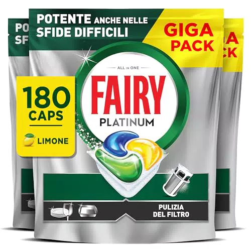 Fairy Platinum Detersivo Pastiglie Lavastoviglie, Brillantante