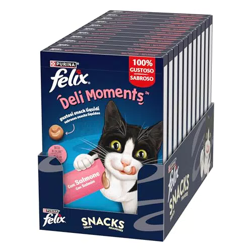Felix Deli Moments snack liquidi per gatti adulti al salmone