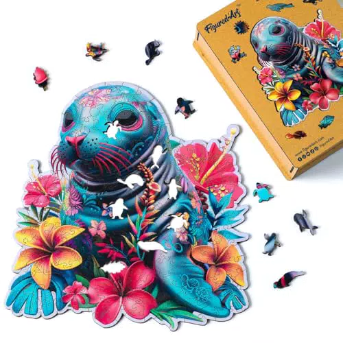 Figured'Art Puzzle in Legno Animali per Adulti e Bambini con Forme Uniche