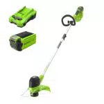 Greenworks G40LTK2 Tagliabordi a Batteria 40V per Giardini, Altezza Regolabile