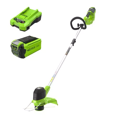 Greenworks G40LTK2 Tagliabordi a Batteria 40V per Giardini, Altezza Regolabile