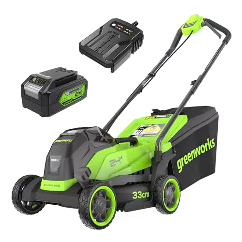 Greenworks MO24L411-01 Tosaerba Senza Fili 24V con Batteria e Caricabatterie