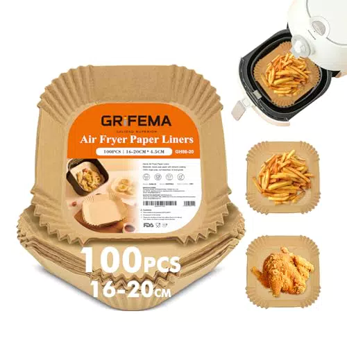 GRIFEMA Carta Forno Monouso per Friggitrice ad Aria e Forno, BPA Free