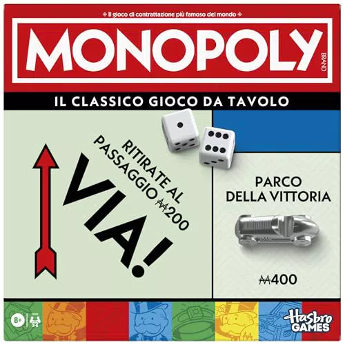 Hasbro Monopoly Gioco da Tavolo per Famiglie e Bambini 8+ in Italiano