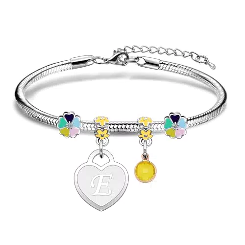 Hcvone Bracciale con Ciondolo Lettera A-Z per Donna e Ragazze – Idea Regalo