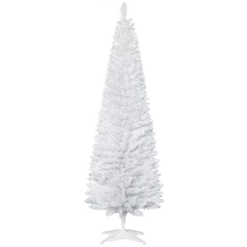 HOMCOM Albero di Natale artificiale realistico con base in plastica