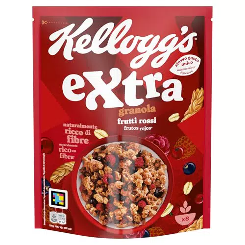 Kellogg's Cereali Extra Frutti Rossi Granola con Avena Croccante