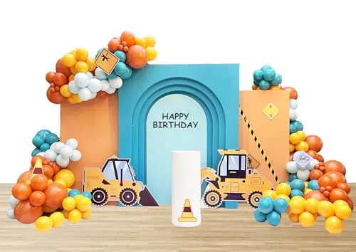 Kit Decorazione Compleanno con Palloncini Arco Ghirlanda Tema Veicoli e Trasporti