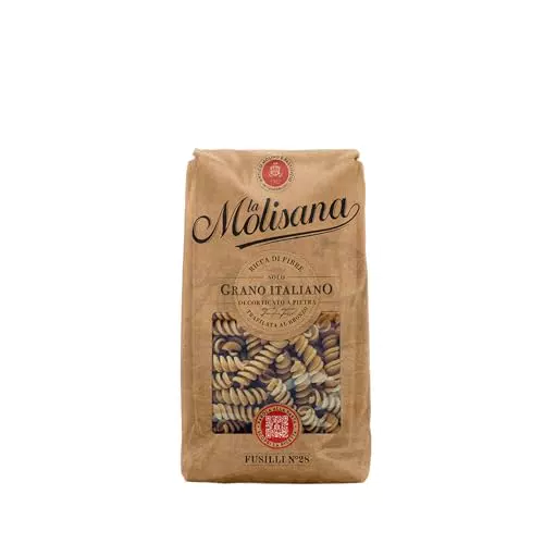 La Molisana, Fusilli Integrali n. 28, Pasta Integrale da Solo Grano Italiano - Trafilata al Bronzo