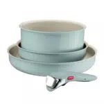 Lagostina Ingenio Pastel, Set di Padelle Antiaderenti 4 Pezzi con Manico Rimovibile