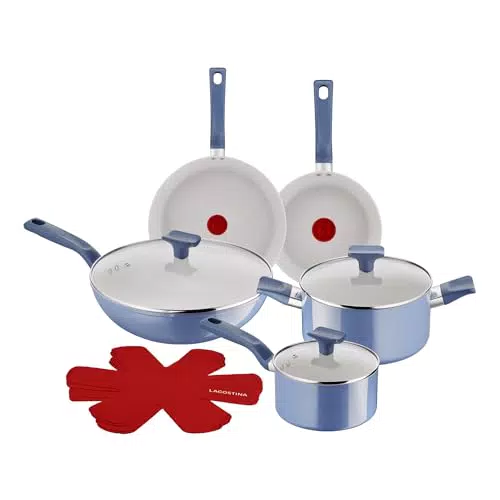 Lagostina Nettuno set padelle e pentole antiaderenti in alluminio riciclato