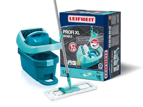 Leifheit Pressa Profi XL Mop lavapavimenti con strizzatore e secchio a rotelle