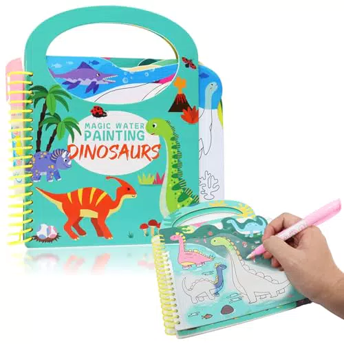 Libro Magico da Colorare ad Acqua con Dinosauri per Bambini 3+