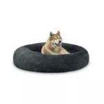 lionto Letto Donut Rotondo per Cani e Gatti, Cuscino Morbido Antistress