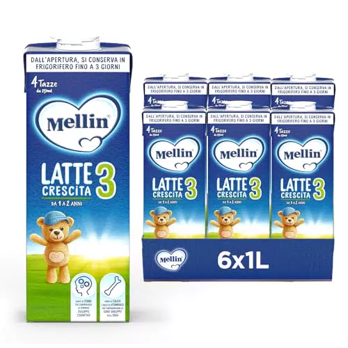 Mellin 3 Latte di Crescita Liquido per Bambini 1-2 anni Pronto all'Uso