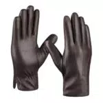 MGGMOKAY guanti invernali da uomo in pelle di pecora con fodera in cashmere