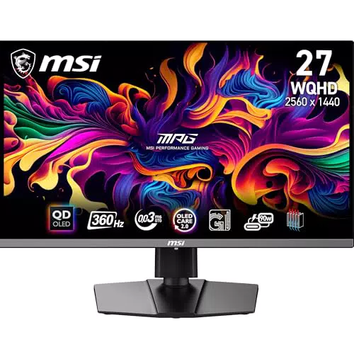 MSI MPG 271QRX QD-OLED Gaming Monitor 27", 360Hz, WQHD, HDR, HDMI 2.1