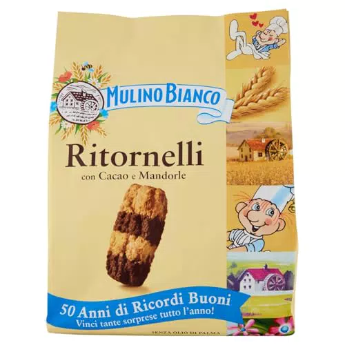 Mulino Bianco Biscotti Frollini Ritornelli con Cacao e Mandorleenza Olio di Palma