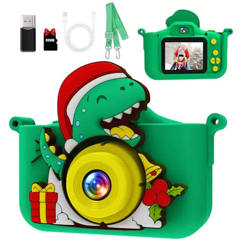 MYSTILUCK Macchina Fotografica per Bambini Dinosauro, Fotocamera Giocattolo