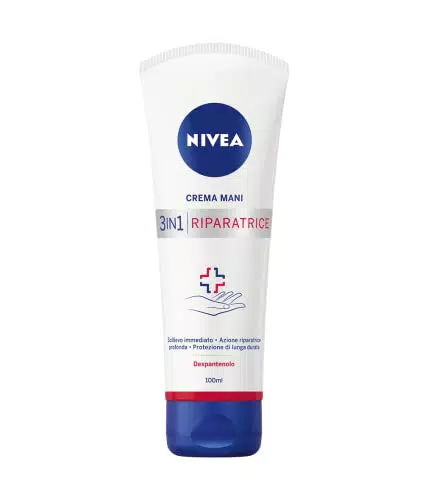 NIVEA Crema Mani Riparatrice 3in1 per mani secche, arrossate e screpolate