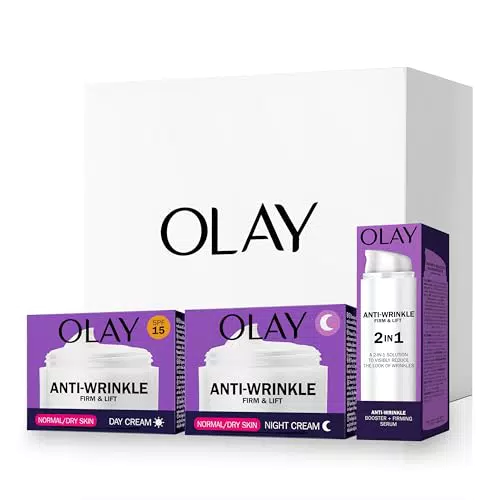 Olay Anti-Rughe Tonifica e Rassoda Set Regalo Crema Giorno, Notte e Siero