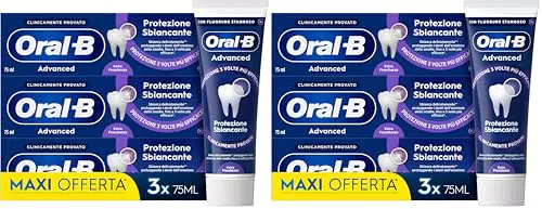 Oral-B Dentifricio Advanced Protezione Sbiancante per Denti Bianchi e Alito Fresco
