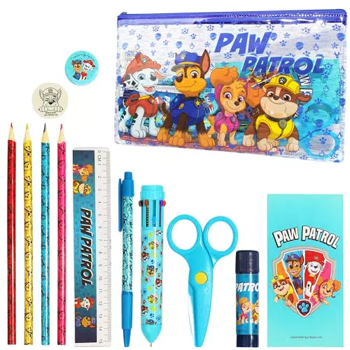 Paw Patrol astuccio scuola completo con cancelleria, idea regalo bambini