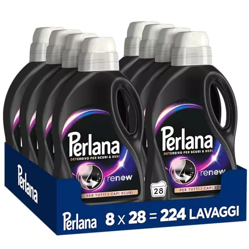 Perlana Detersivo Liquido Lavatrice per Capi Scuri e Neri, Fibre Rinnovate