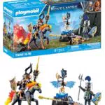 PLAYMOBIL Novelmore Battaglia per l’Armatura, set gioco con cavalieri e cavallo