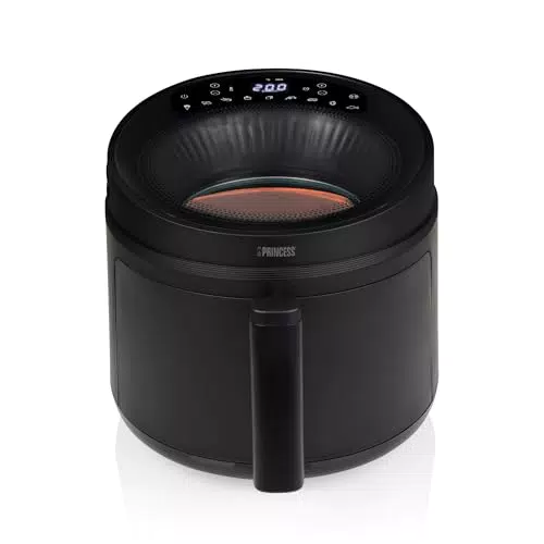 Princess Cyclone Vision Airfryer 5L con Finestra, 8 Programmi e Parti Lavabili