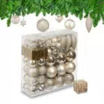 Relaxdays Set Palline di Natale per Albero, Addobbi Natalizi in Plastica