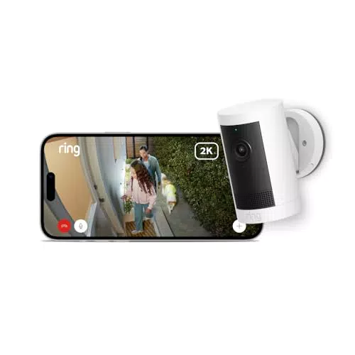 Ring Videocamera Esterna Plus a Batteria 2K Wireless con Ring Vision e Prova Gratuita