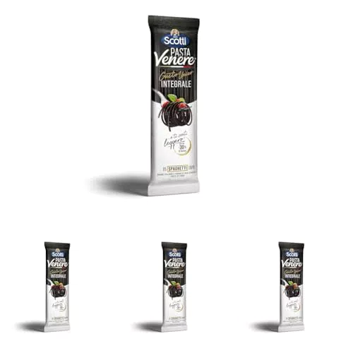 Riso Scotti Pasta Venere Integrale, Spaghetti di Riso Italiano Ricchi di Fibre