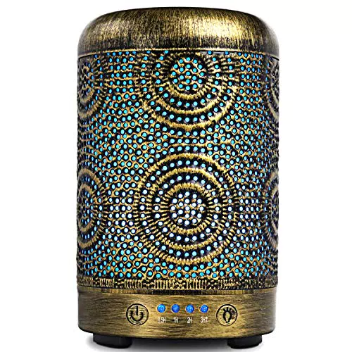 SALKING Diffusore di Oli Essenziali in Metallo per Aromaterapia con LED