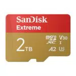 SanDisk Extreme microSDXC 2TB con adattatore SD, UHS-I U3 V30, 4K UHD, A2