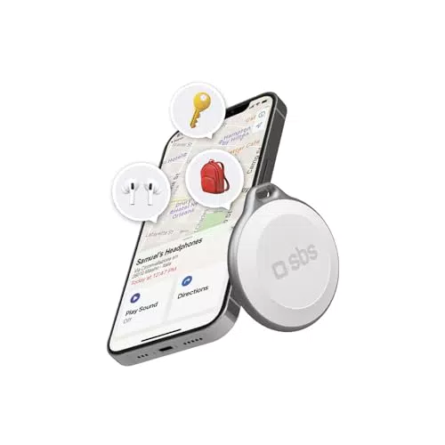 SBS Track My Circle, Localizzatore Oggetti Compatibile Apple Dov'è, Impermeabile IP65