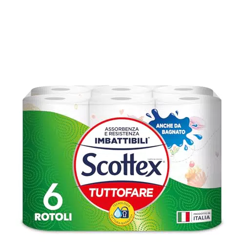 Scottex Carta da Cucina Tutto Fare Morbida, Resistente e Ultra Assorbente