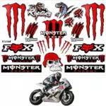 SGQTGIMU Adesivi Riflettenti Monster Energy per Moto, Casco e Auto