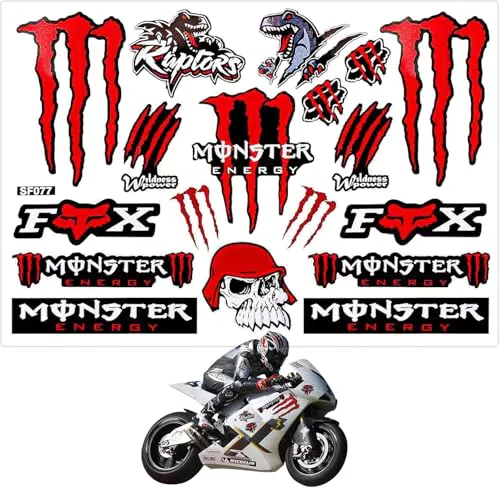 SGQTGIMU Adesivi Riflettenti Monster Energy per Moto, Casco e Auto